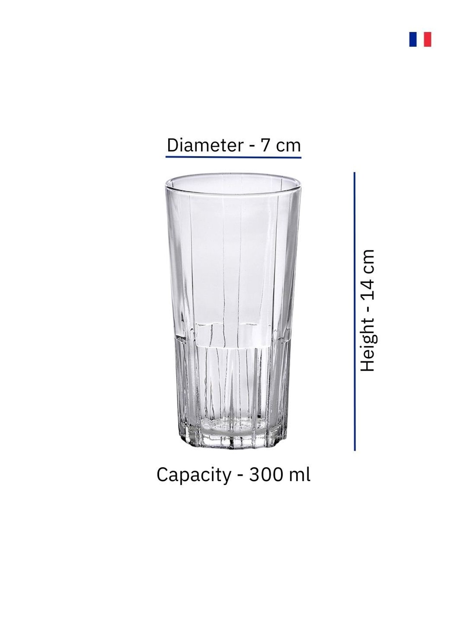 Duralex Jazz Transparent Toughened Glass Highball Tumbler (0.3 L) - Set of 6