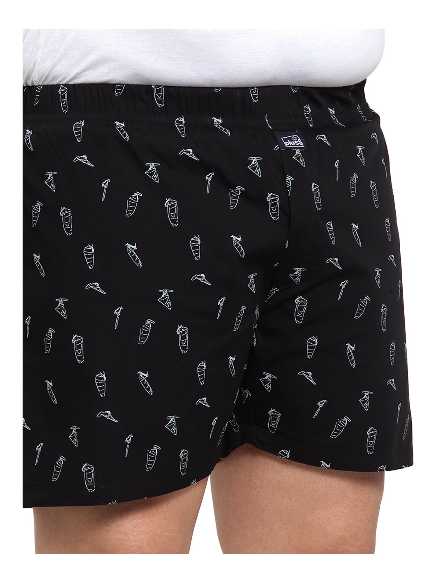 Melon by PlusS Black Printed Boxers