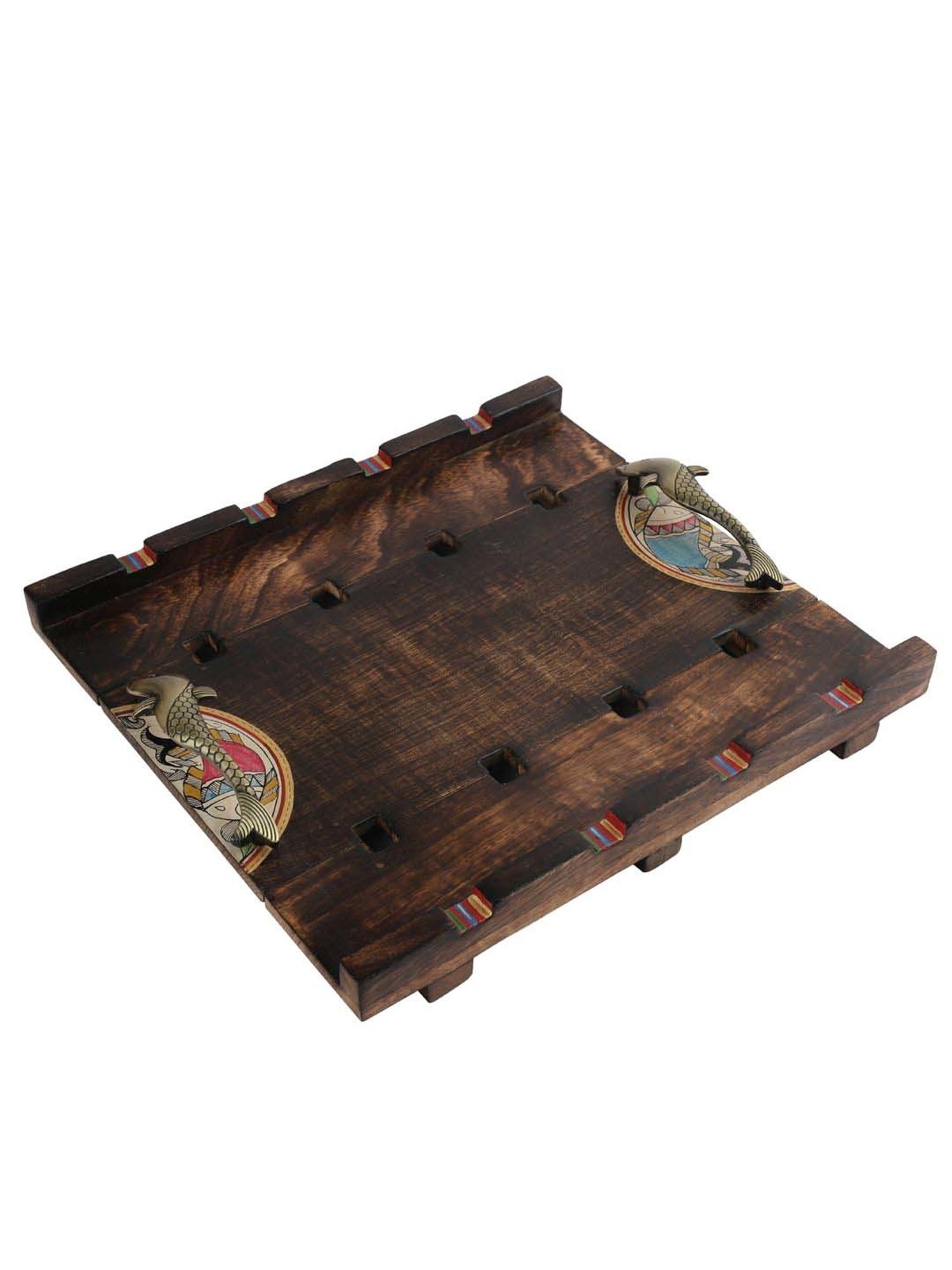 VarEesha Tribal Society Brown Mango Wood Rectangular Tray