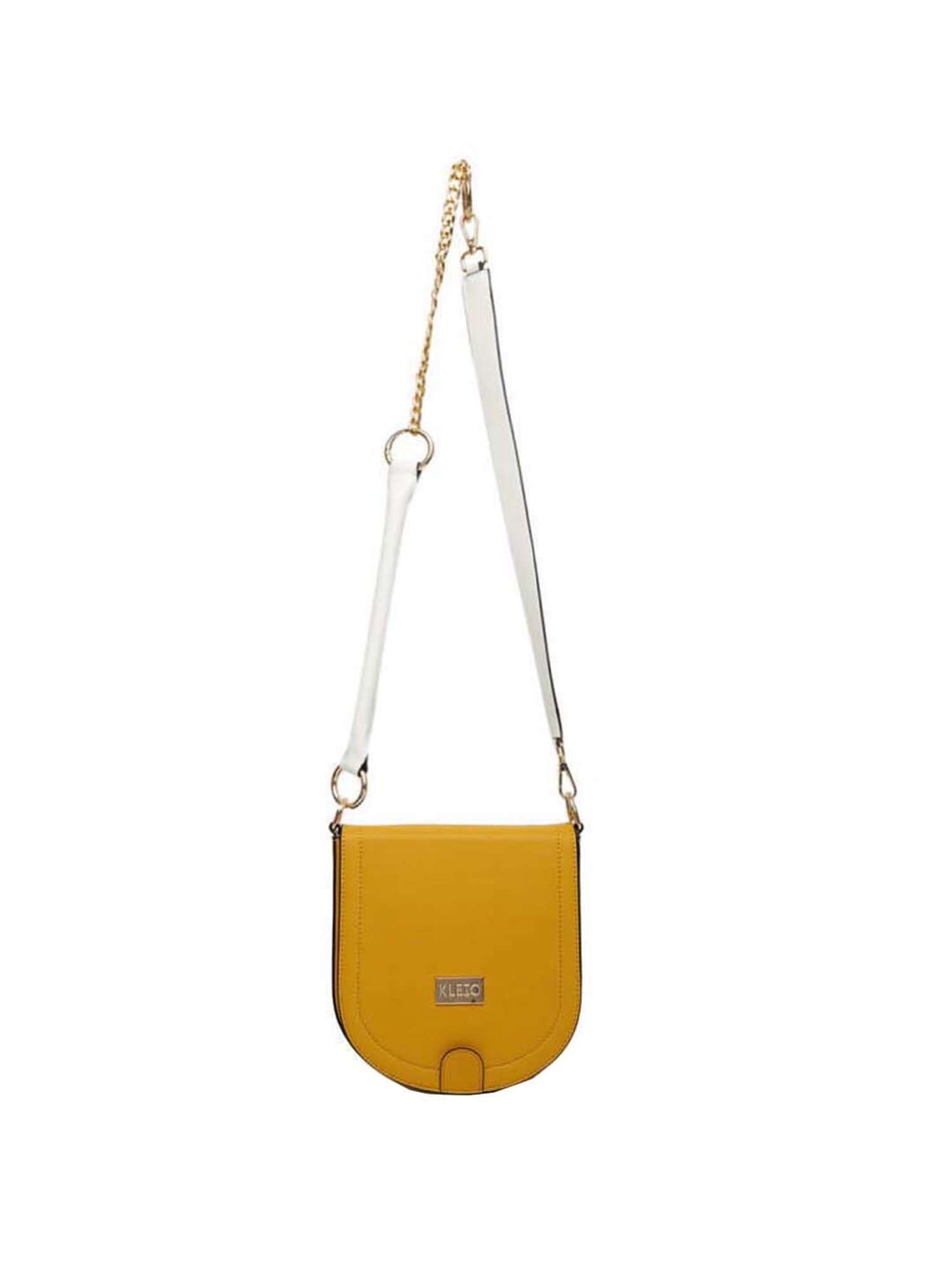 KLEIO Mustard Solid Small Sling Handbag