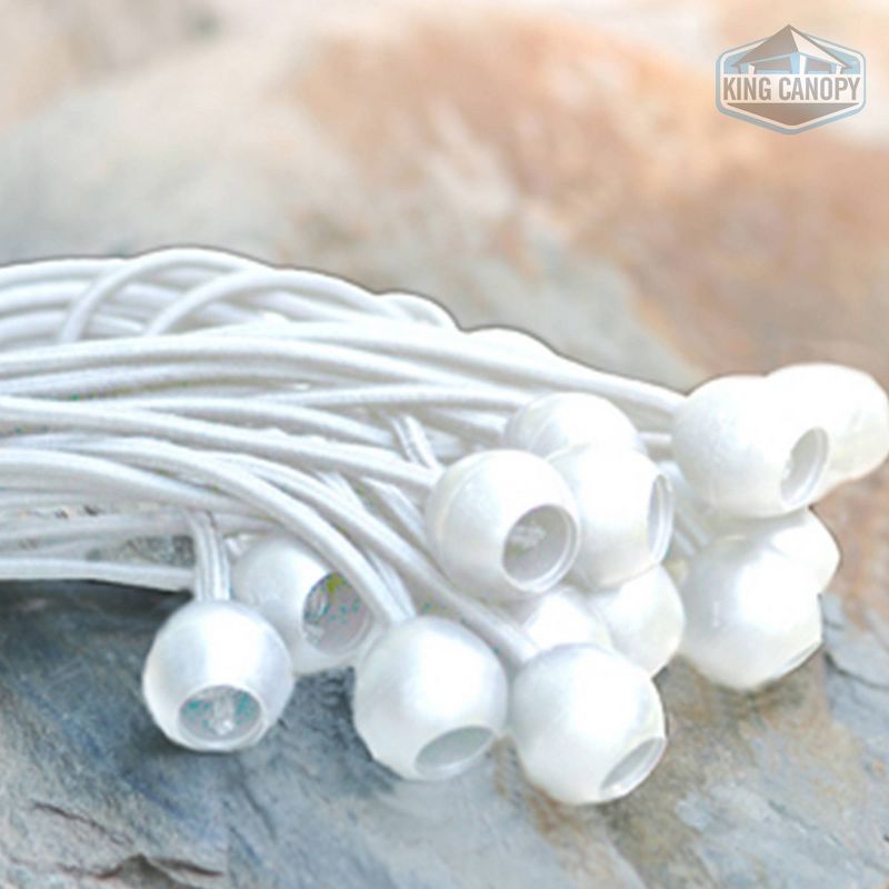 King Canopy 8'' White Ball Bungee Straps - 25pk
