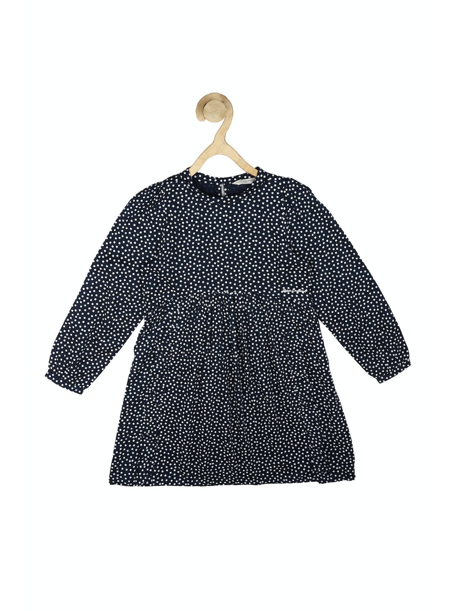 Peter England Kids Navy Printed Full Sleeves Dress