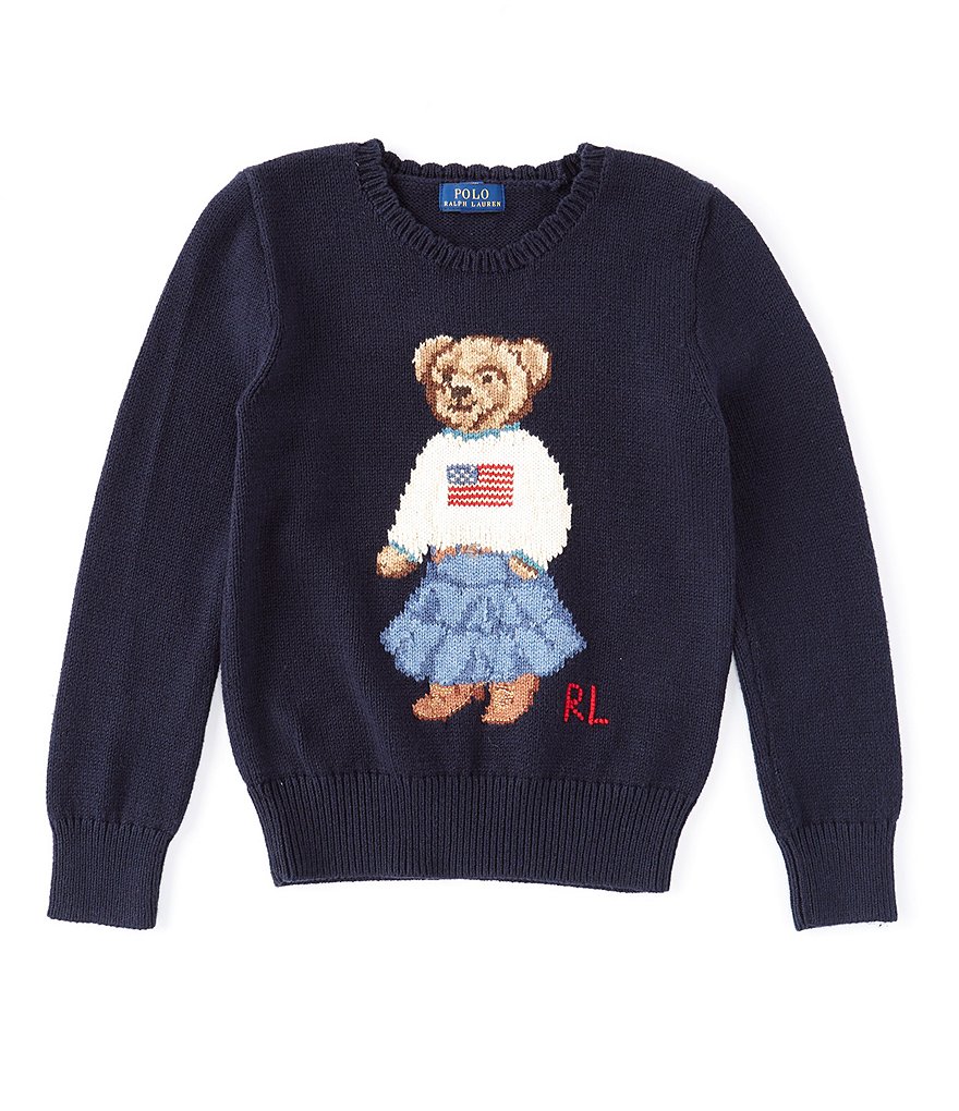 Ralph by Ralph Lauren Big Girls 7-16 Polo Bear Flag Sweater