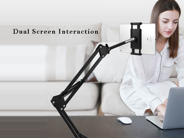 Cell Phone Holder, Phone Clip Holder Clamp for Desk,Universal Phone Stand Holder Mount Flexible 360&deg; Rotation,Long Arm Bracket for 3.5-10.6 inches Phones Mobile Stand for Bed, Office, Kitchen