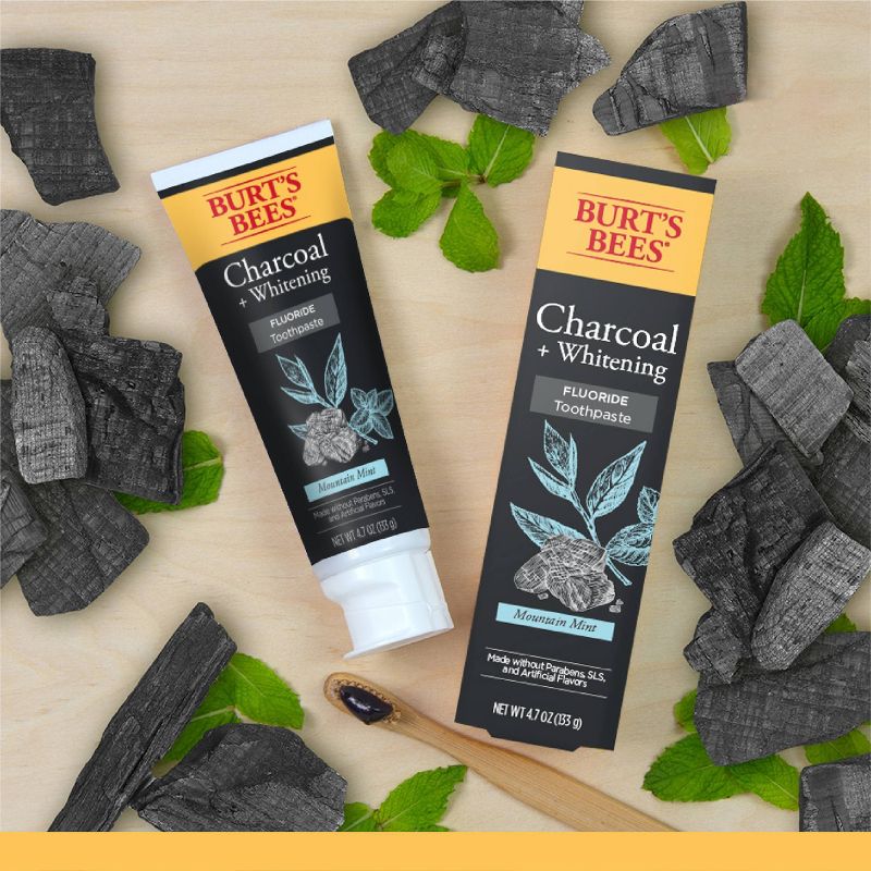 Burt's Bees Charcoal Natural Toothpaste with Fluoride Peppermint - 4.7oz