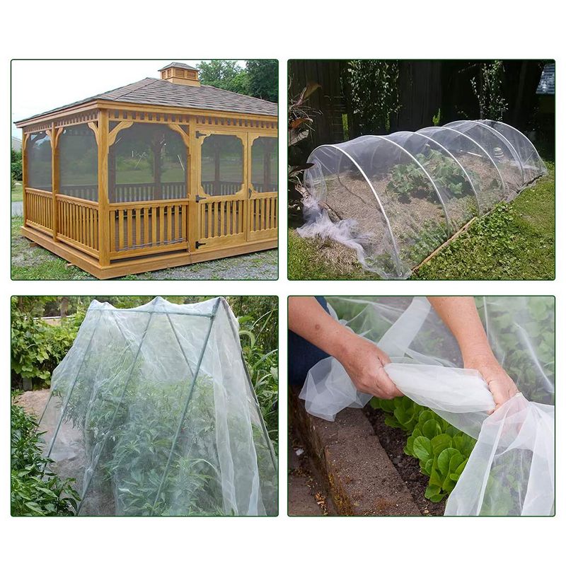 Agfabric Insect, Mosquito, and Bird Barrier Mesh Cover Net Netting Roll Screen for Garden Tomatoes, Fruits, Plants, and Flowers, 4 x 100 Foot (White)