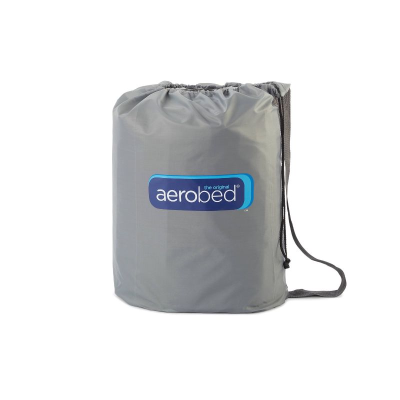 Aerobed Comfort Lock Laminated Inflatable Twin Air Mattress with Headboard and Electric Pump - Gray