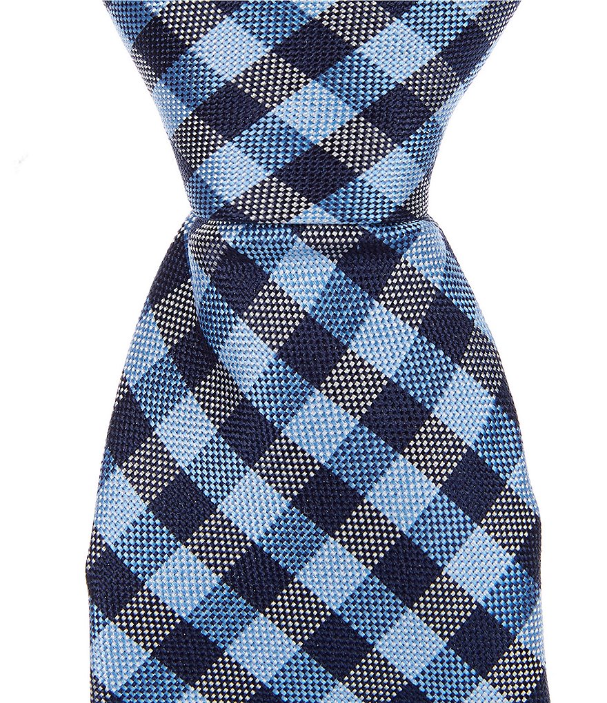 Class Club Gold Label Boys 14#double; Blue Check Zipper Tie
