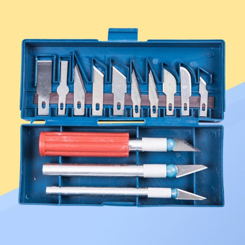 1 Set of Wood Carving Tools Fruit Food Craft Sculpture Engraving Tool Scalpel DIY Cutting Tool With 13 Blades and 3 Handles