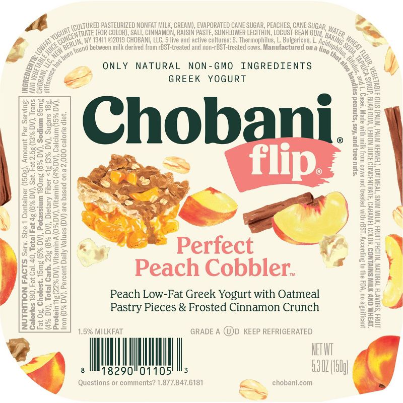 Chobani Flip Peach Low Fat Greek Yogurt - 5.3oz