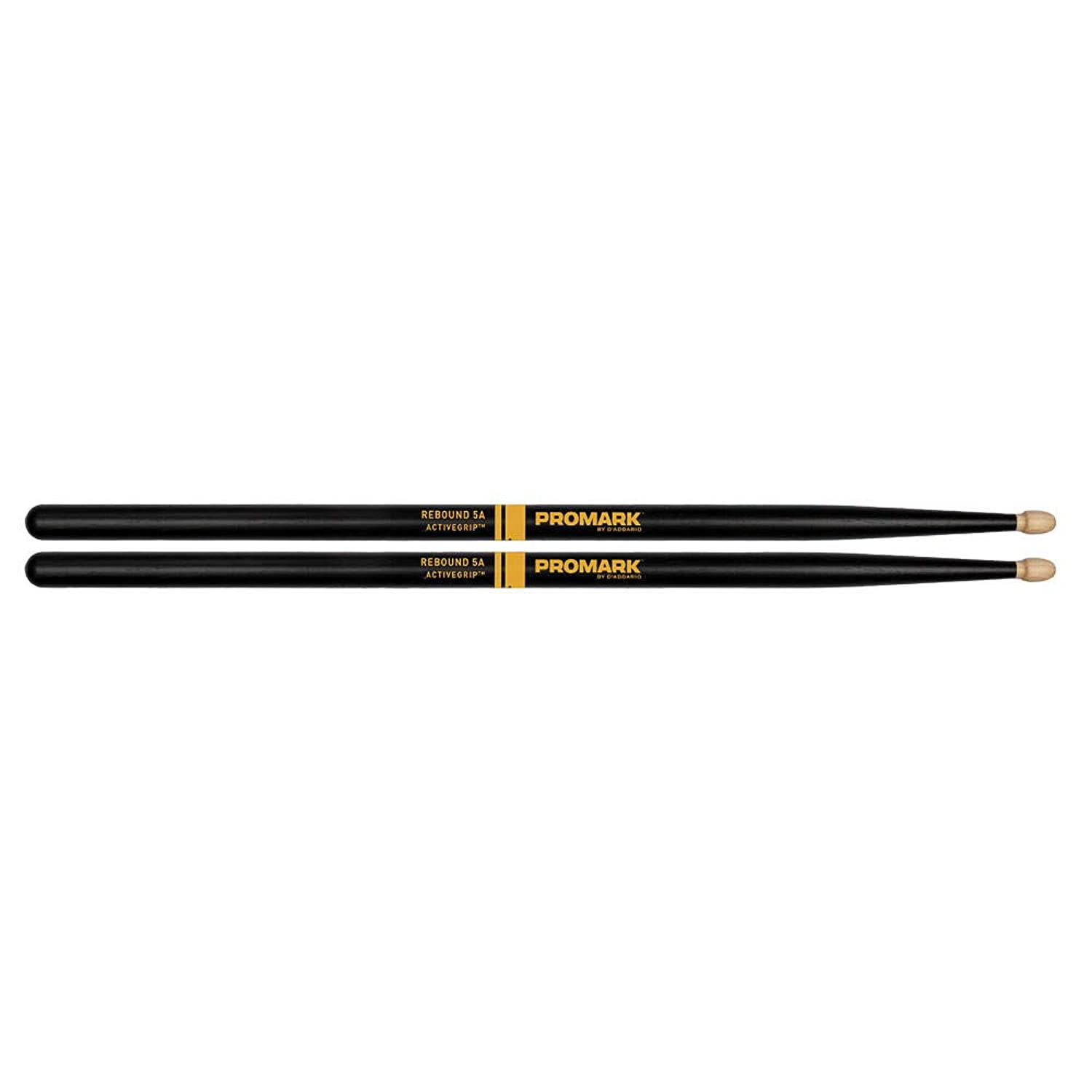 Promark ActiveGrip Forward Drumsticks, Acorn Tip, Black, Rebound 5A