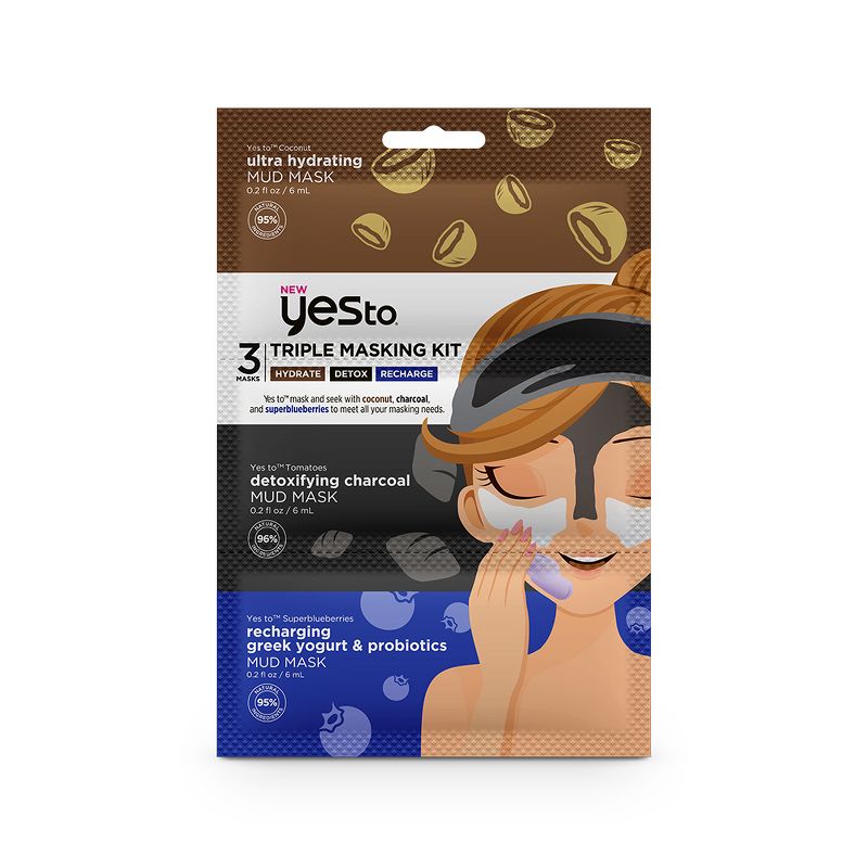 Yes To Hydrate Detox and Recharge Triple Masking Kit - 3pc