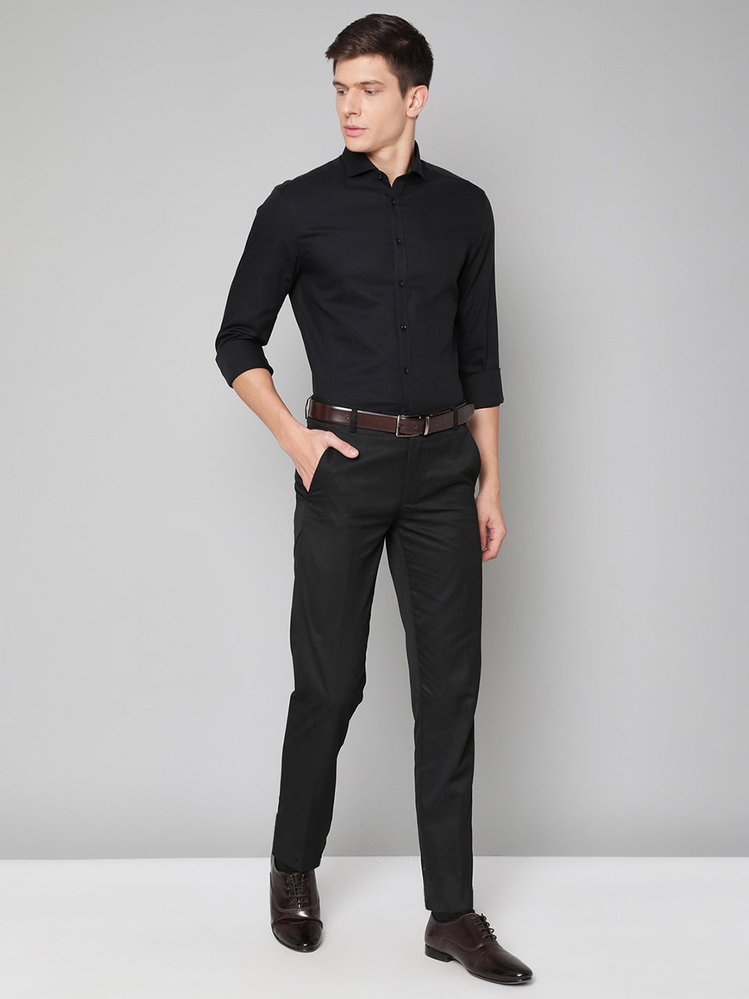 Bruun & Stengade Black Slim Fit Cotton Shirt