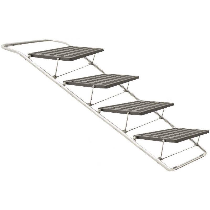 Guardian Gear Portable Compact 30 Inch Tall 150 Pound Max Weight Capacity Convertible 4 Step Metal Pet Stair Ramp