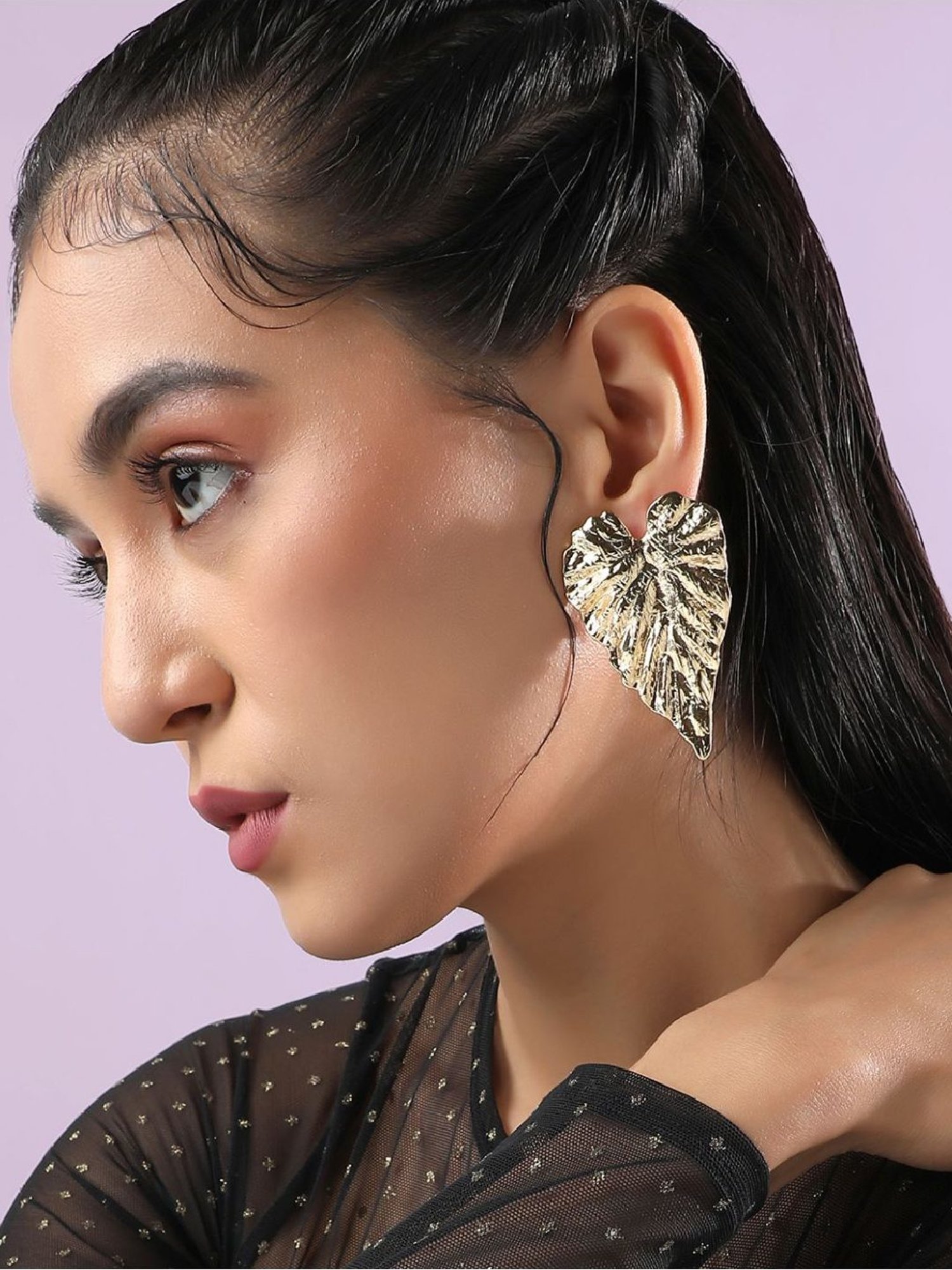 Sri Jagdamba Pearls Black Rosy Pearl Drop Earrings