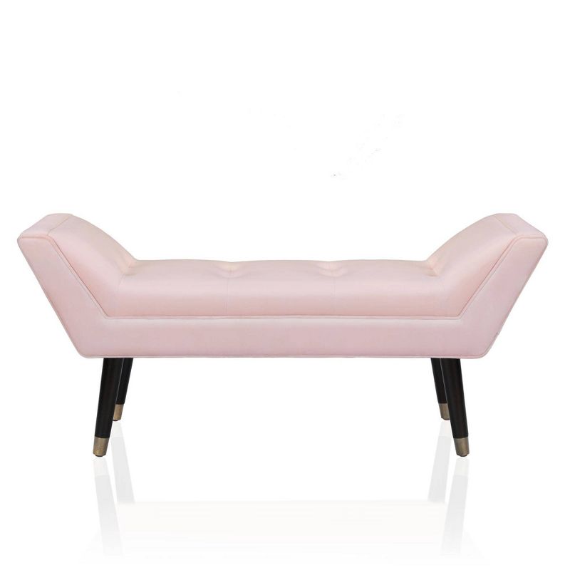 Allura Velvet Tufted Bench Pink - CosmoLiving by Cosmopolitan