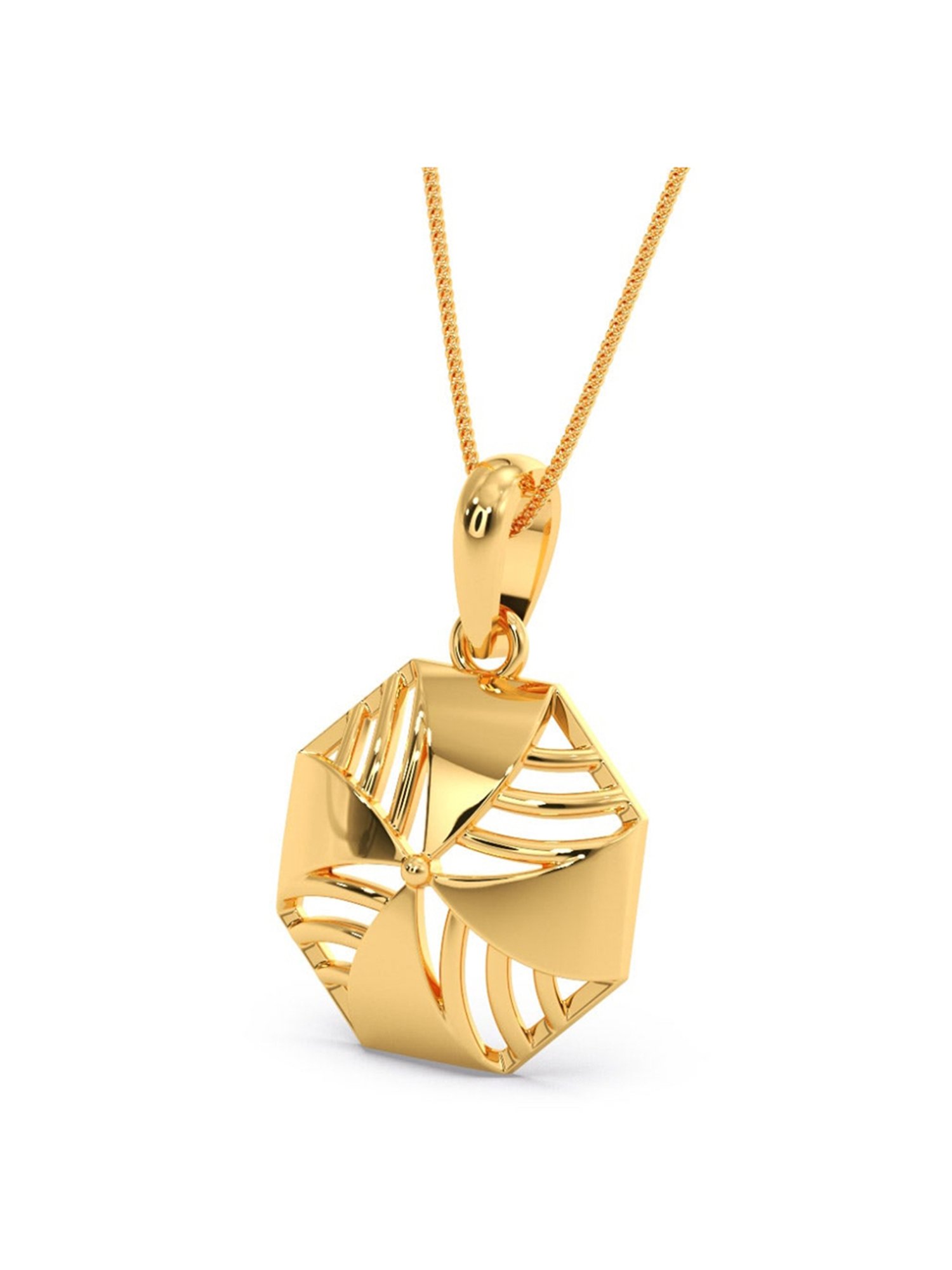 Candere by Kalyan Jewellers Peacock Collection 18k Yellow Gold Pendant for Women