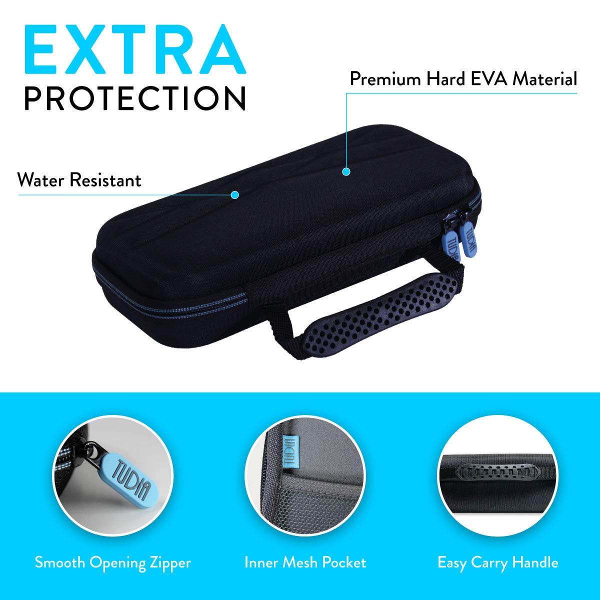 TUDIA Hard EVA Travel Carrying Case for Nintendo Switch, Hard Shell Protective Case Fits Nintendo Switch Console, Game Cards, Charger & Accessories