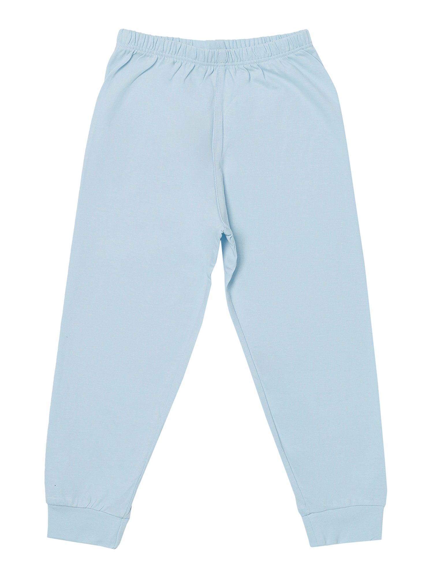 Bodycare Girls White & Sky Blue Printed T-Shirt with Pyjamas