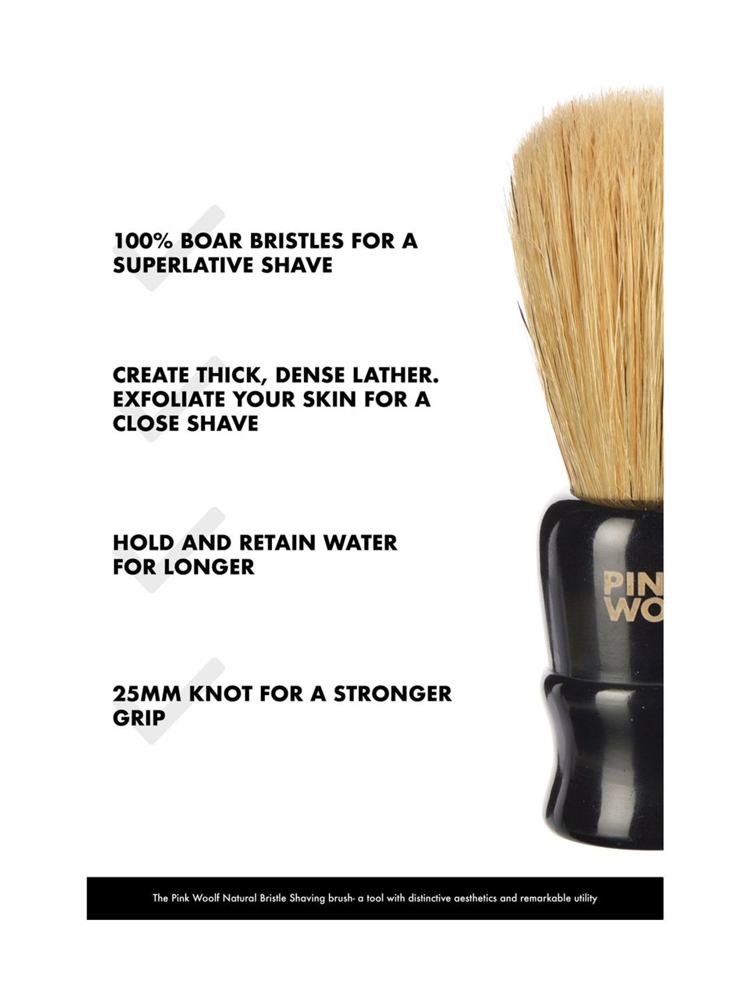 Pink Woolf Boar Hair Shaving Brush & Natural Shaving Soap Combo Seabuckthorn & Aloe Vera