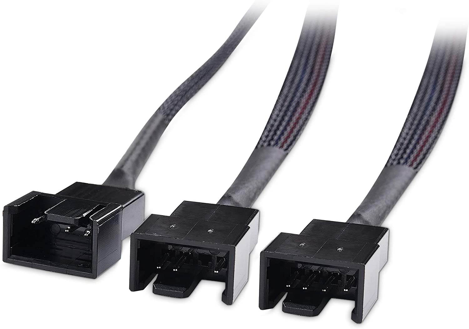 2-Pack 3 Way 4 Pin PWM Fan Splitter Cable - 12 Inches