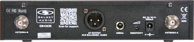 Galaxy Audio DHXR/HH65 Handheld Wireless Microphone System - N (518-542 MHz)