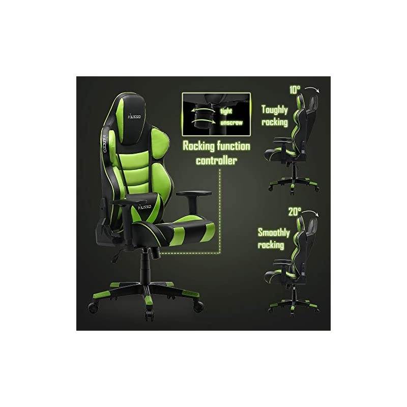 Executive Swivel Office Chair, High-Back Racing Gaming Chair, Ergonomic Adjustable Computer Desk Chair, PU Leather Task Chair with Headrest and Lumbar Support (Black)