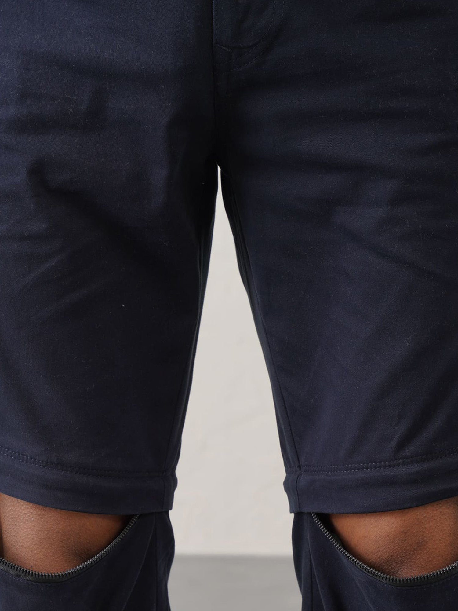 MinusOne Navy Slim Fit Convertible Cargos