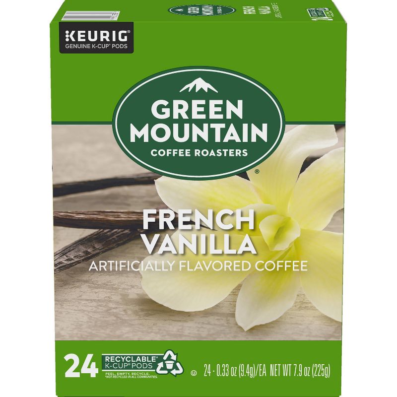 24ct Green Mountain Coffee French Vanilla Keurig K-Cup Coffee Pods Flavored Coffee Light Roast