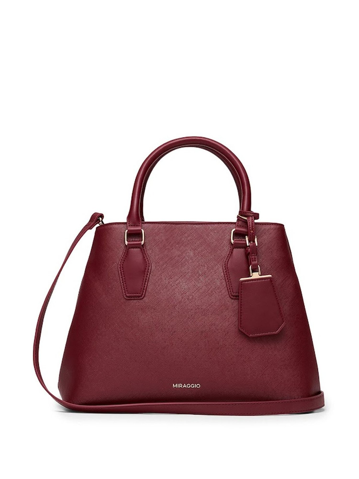 Miraggio Olivia Wine Solid Medium Handbag