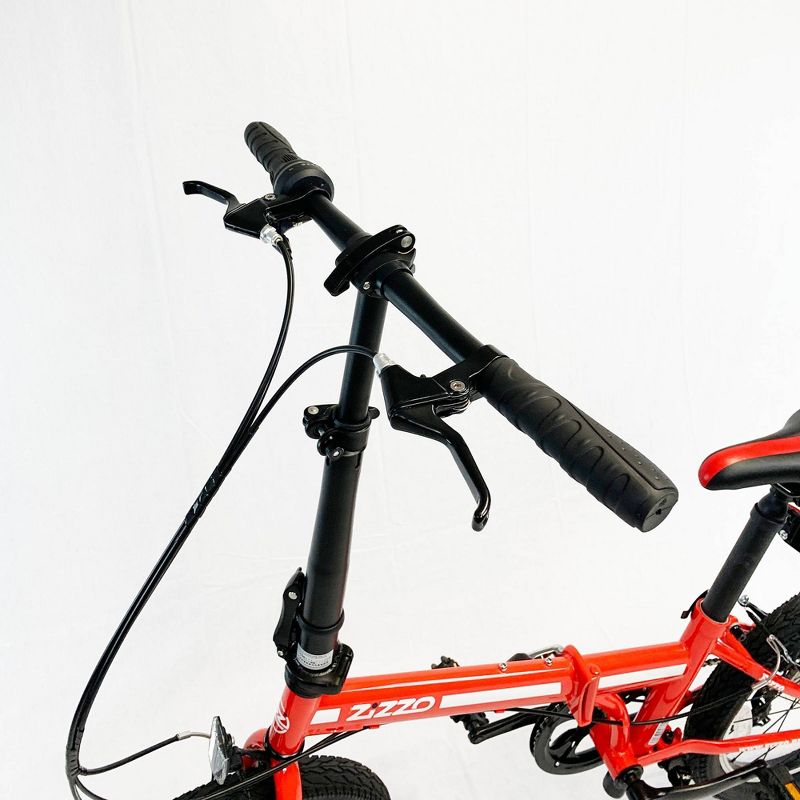 ZiZZO Ferro 7-Speed Steel 20" Folding Bike - Red