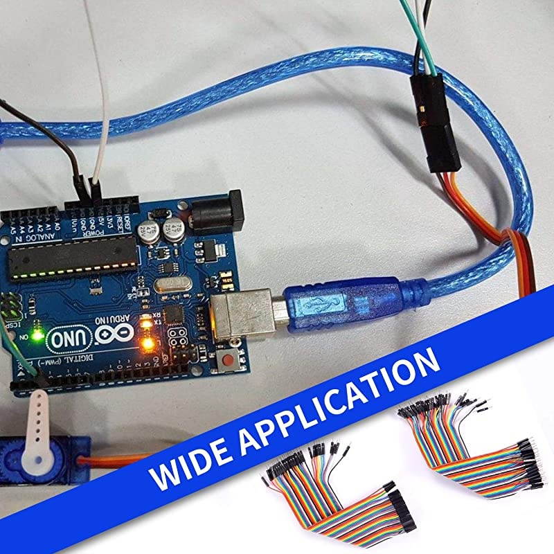 360 Pcs Multicolored Dupont Wire 40 Pin Male to Female x 3 40 Pin Male to Male x 3 40 Pin Female to Female x 3 Breadboard Jumper Wires Ribbon Cables Kit for Arduino 360 Wires