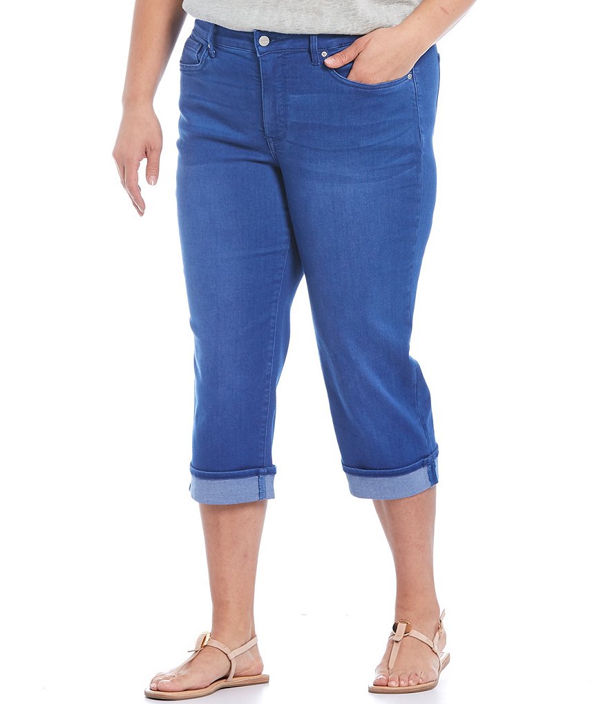 NYDJ Plus Size Marilyn Straight Leg Crop Jeans