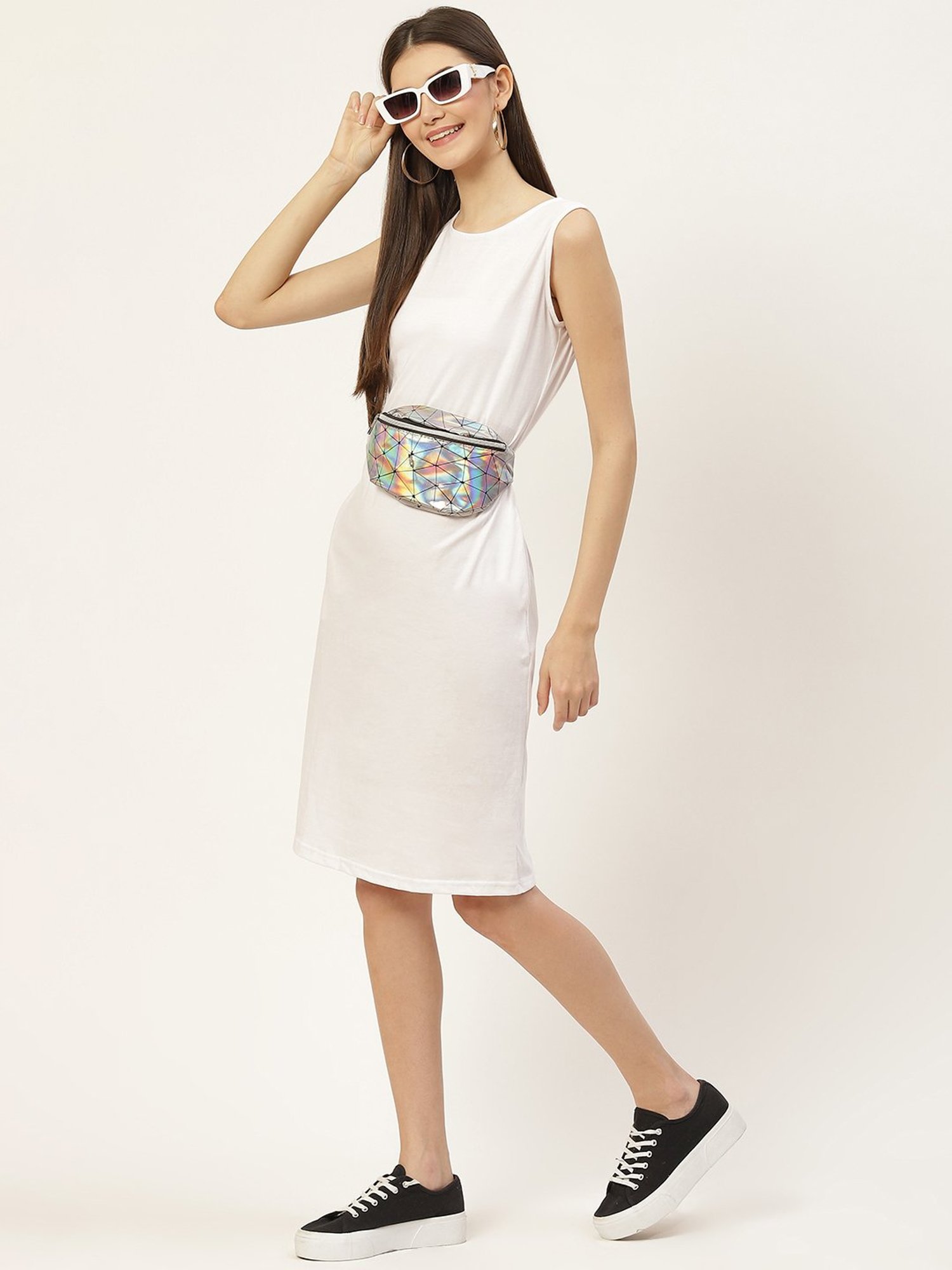 BRINNS White Midi A Line Dress