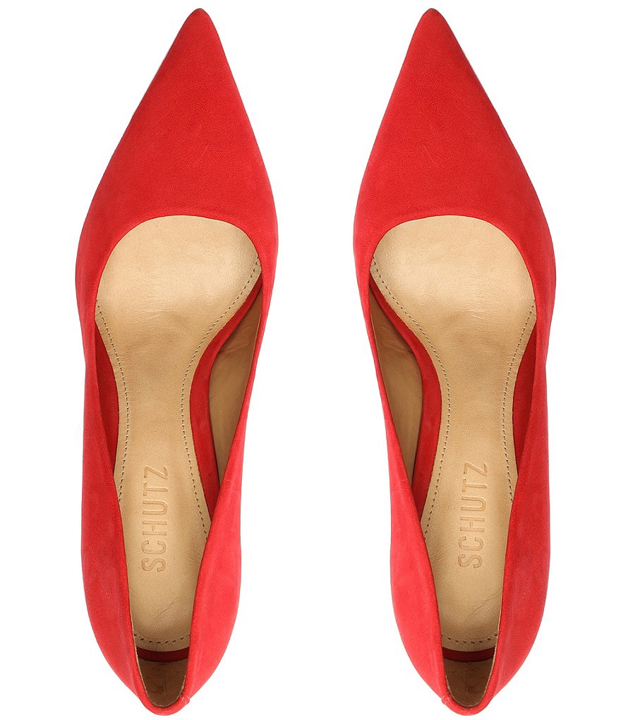 Schutz Lou Suede Pointed Toe Pumps