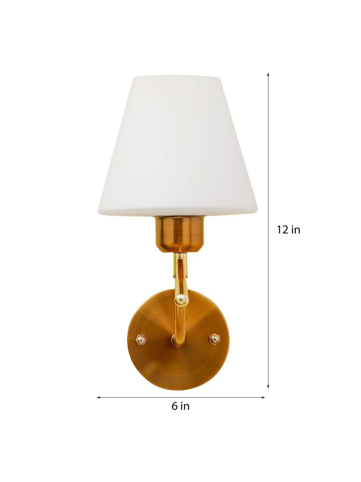 Kapoor E Illuminations 'Eniola' White & Golden Metal Wall Light - Set of 1