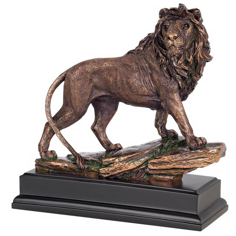 Kensington Hill Regal Lion 11" High Sculpture in a Bronze Finish