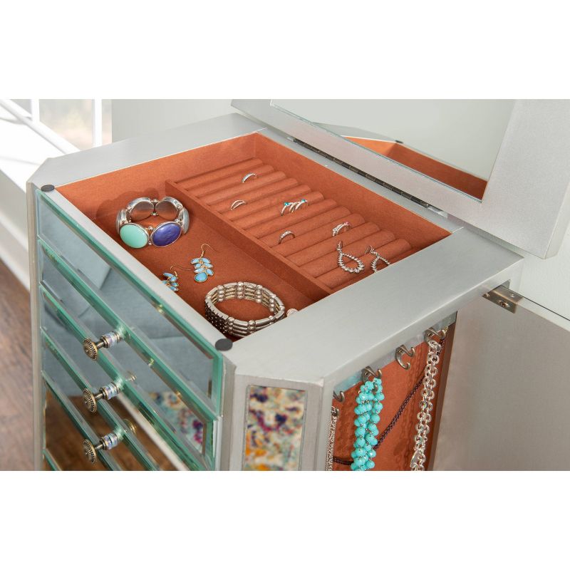 Lola Cheval Mirror/Jewelry Wardrobe Black - Powell Company