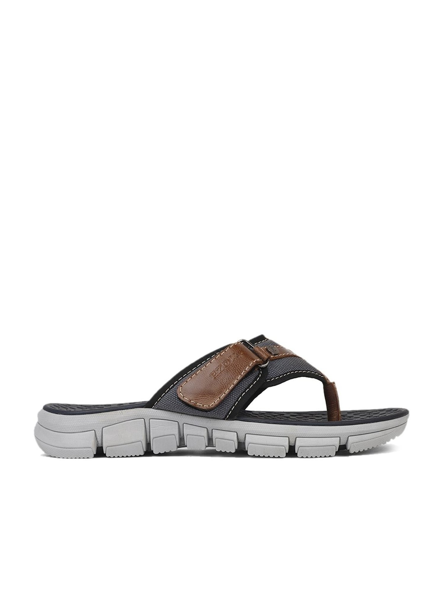 EZOK Men's Brown Thong Sandals