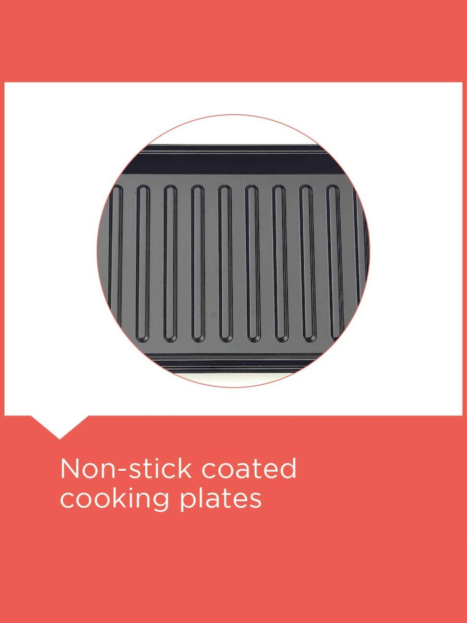 Borosil Sandwich Maker 2000W with Non stick coating (Black)