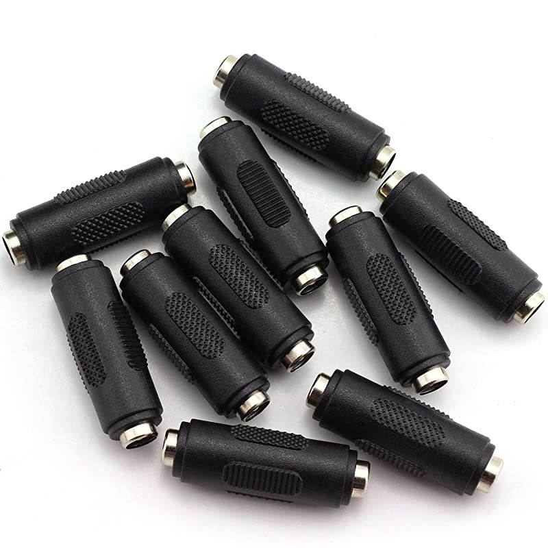 10pcs 55x21mm DC Power Plug Connector CCTV DC Power Plug Adaptor Female to Female