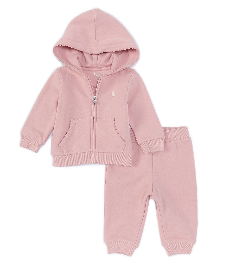 Ralph Lauren Baby Girls 3-24 Months Fleece Zip-Up Hoodie & Jogger Pants Set