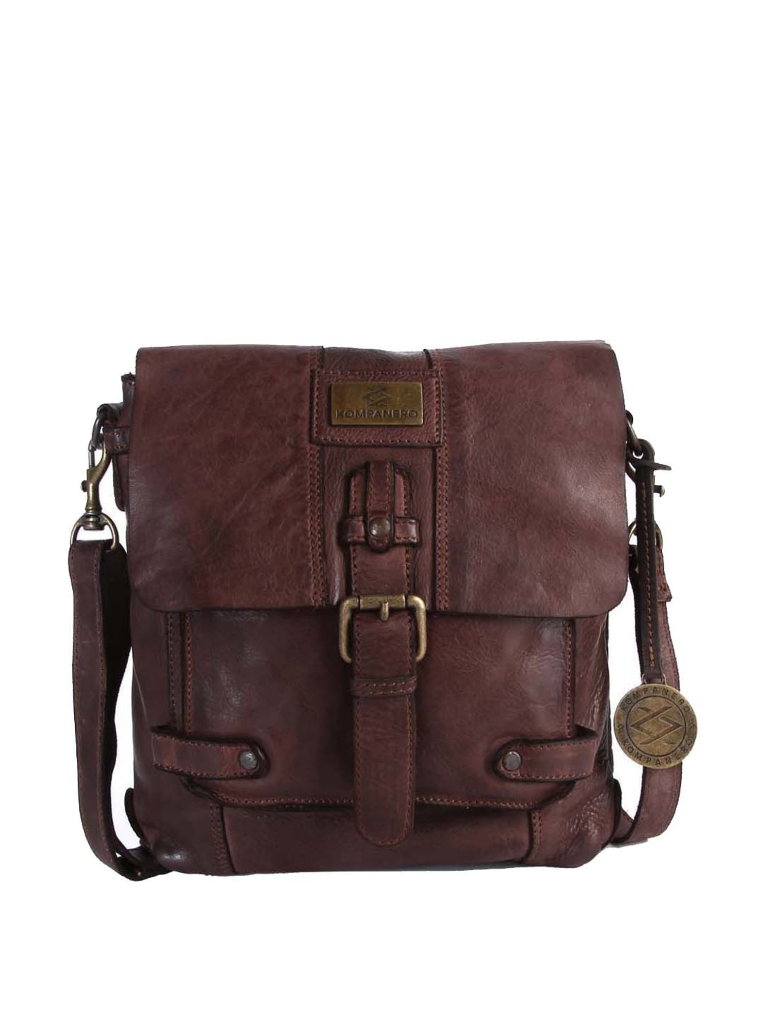 KOMPANERO Brown Solid Cross Body Bag