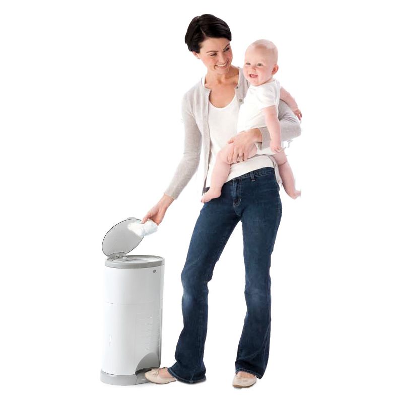 Dekor Classic Hands Free Diaper Pail - White