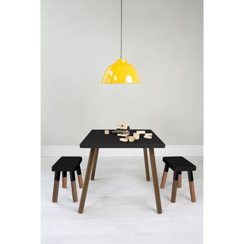 Set of 2 Peewee Wood Veneer Kids' Chairs Walnut/Black - Nico & Yeye