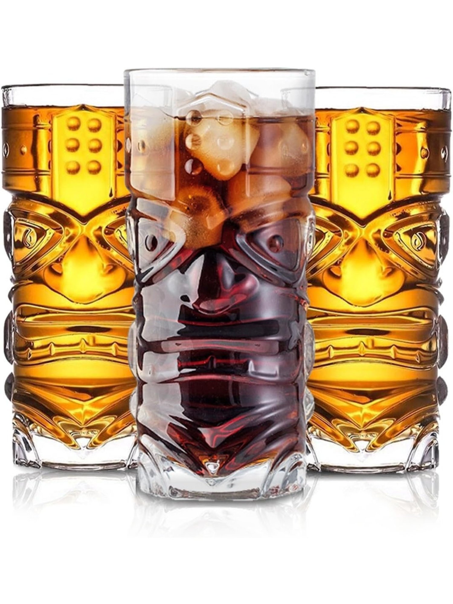 Melbify Tiki Hawaiian Style Transparent Cocktail Glasses 350ml - Set of 6