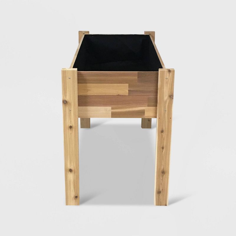 34" High Elevated Rectangular Garden Bed Planter With Fitted Liner Cedar - GRO Products