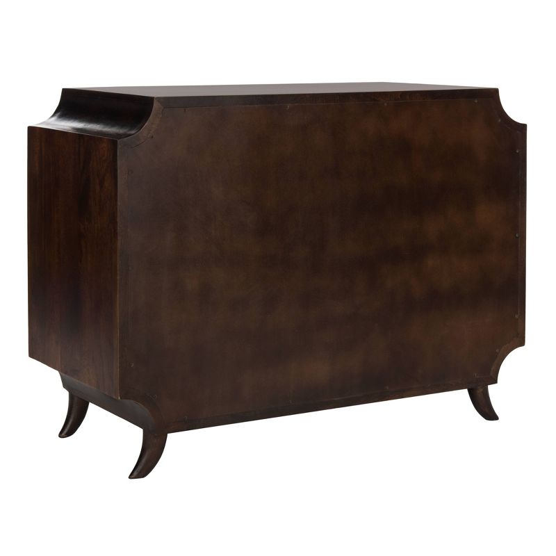 Alina Wood 3 Drawer Dresser Dark Walnut/Natural - Safavieh