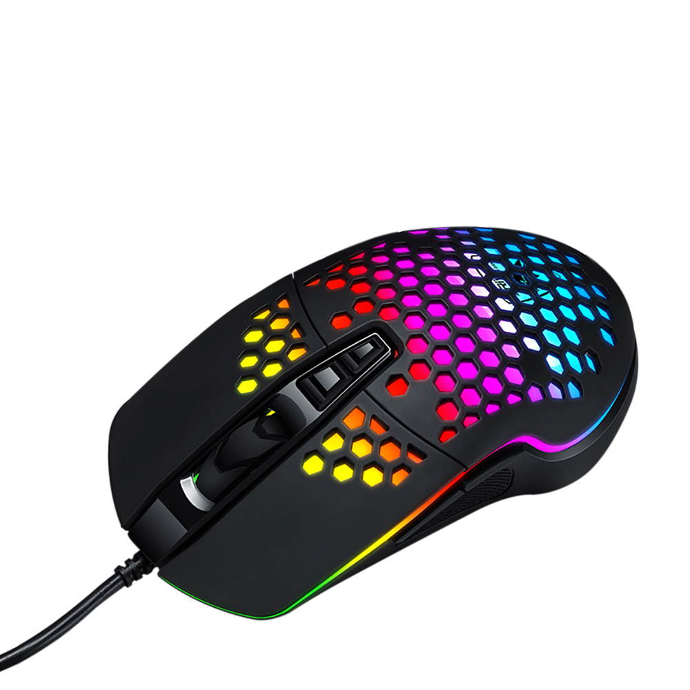 RGB Gaming Mouse,Mignvoa Wired USB Mouse Lightweight Honeycomb Shell,6400 DPI Adjustable, 7 Programmed Buttons, Ergonomic Optical Computer Gamer Gaming Mice for Windows PC Laptop