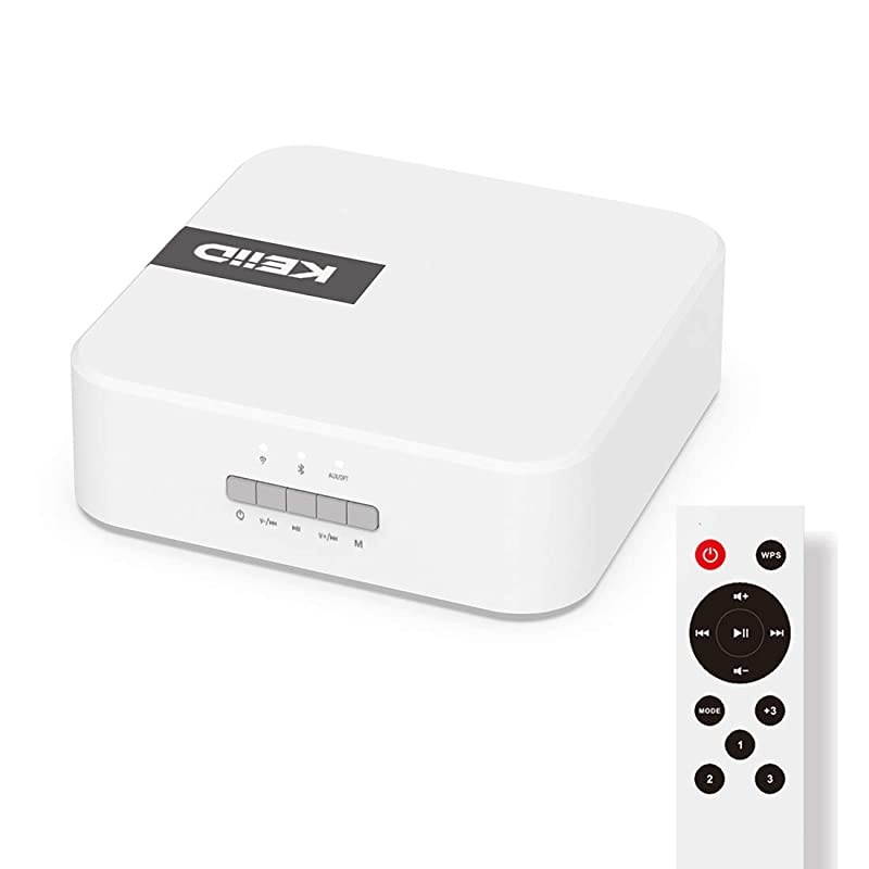 WiFi Bluetooth Stereo Digital Receiver Amplifier for 2021 Home Audio Bookshelf Passive Speaker System with Optical AUX Input Subwoofer Output App Control with Clock Alarm amp Sleep Timer